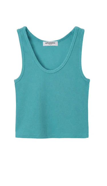 perfectwhitetee blondie rib tank - teal blue