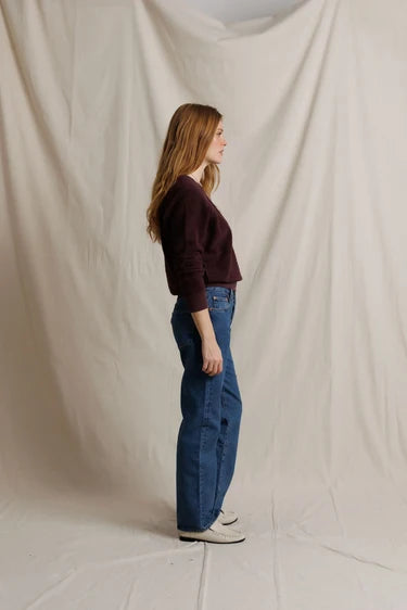 perfectwhitetee - ziggy inside out sweatshirt - cherry lacquer