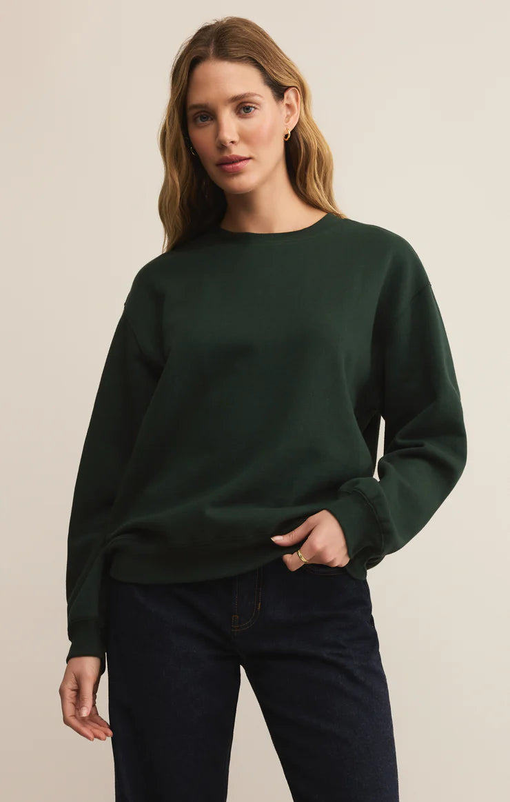 Z Supply Classic Boyfriend Sweatshirt - Garland Green