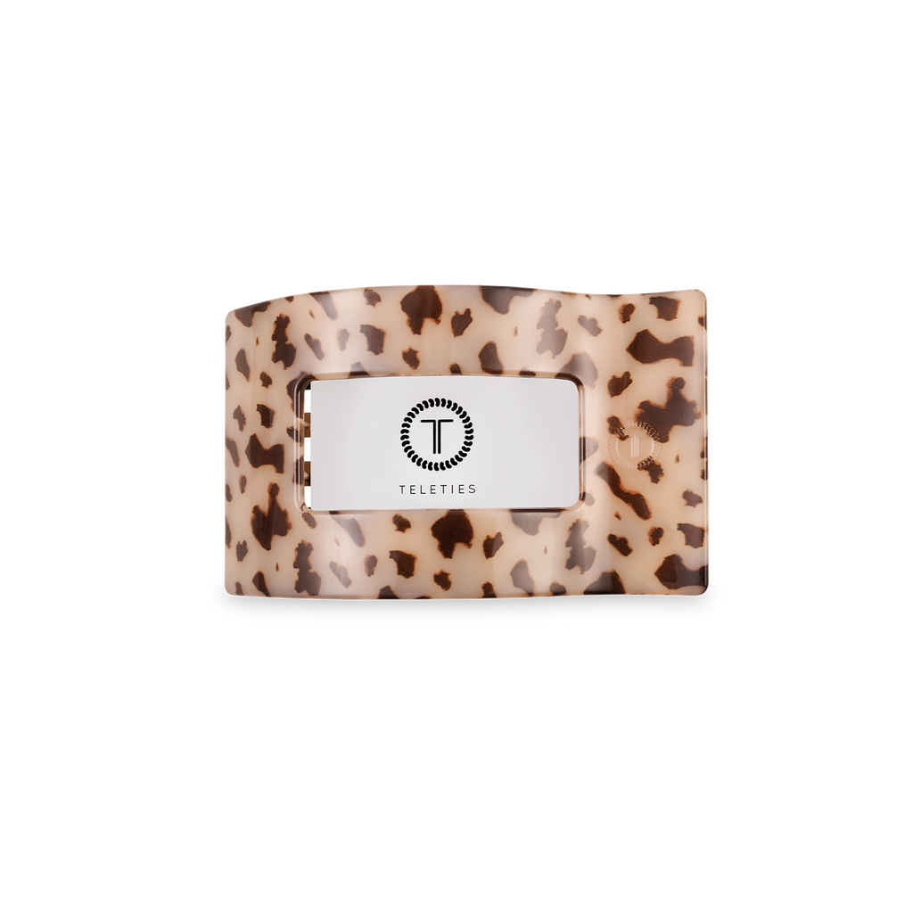 TELETIES - Flat Rectangle Hair Clip | Small | Blonde Tortoise
