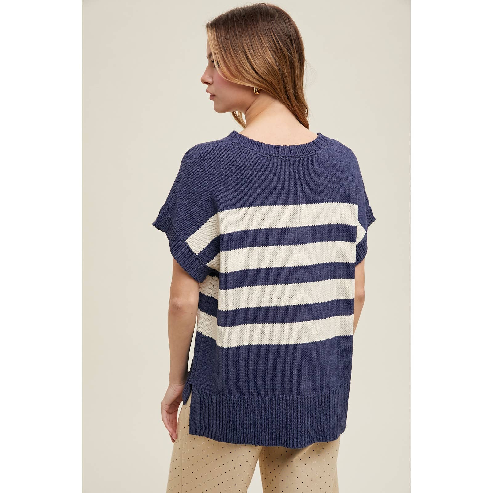 Wishlist Apparel - STRIPED DROP SHOULDER SWEATER TOP