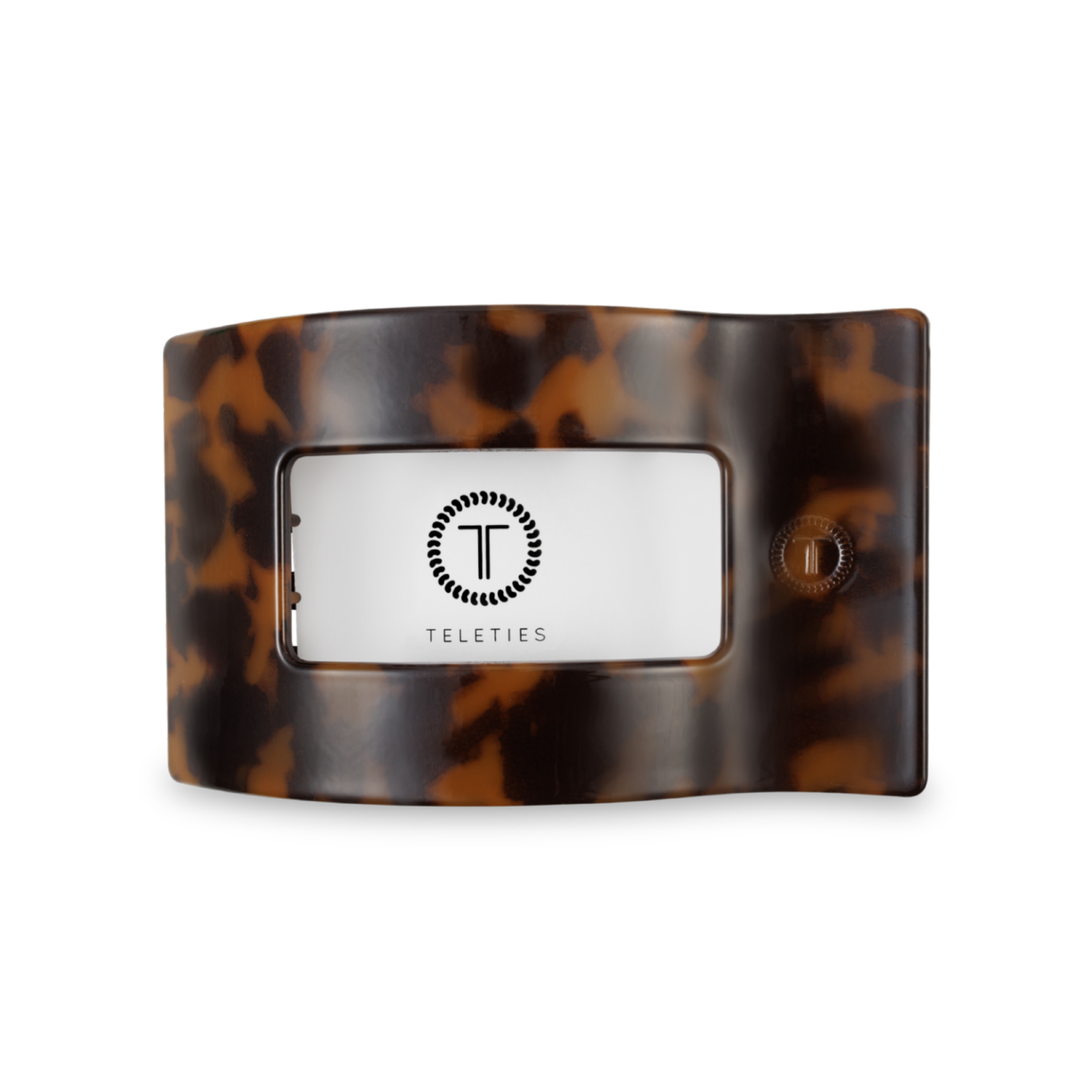 TELETIES - Flat Rectangle Hair Clip | Medium | Tortoise