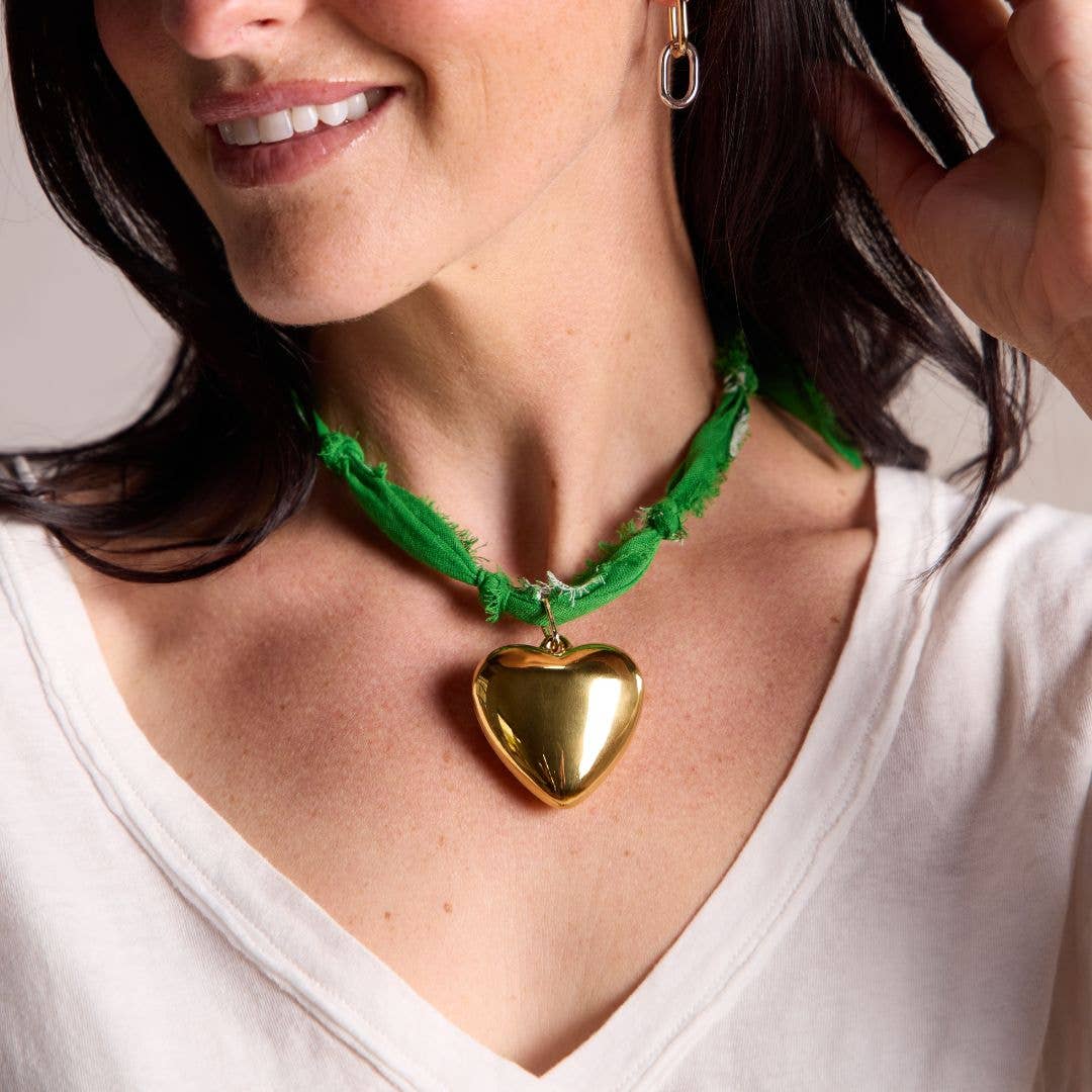 Nickel and Suede - Kelly Green Bandana Necklace