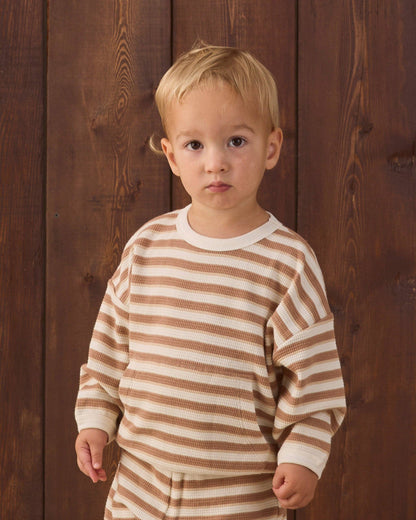Quincy Mae - Waffle Slouch Set Spice Stripe