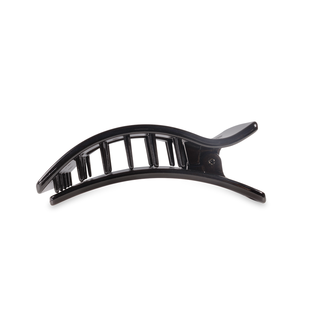 TELETIES - Flat Rectangle Hair Clip | Medium | Jet Black