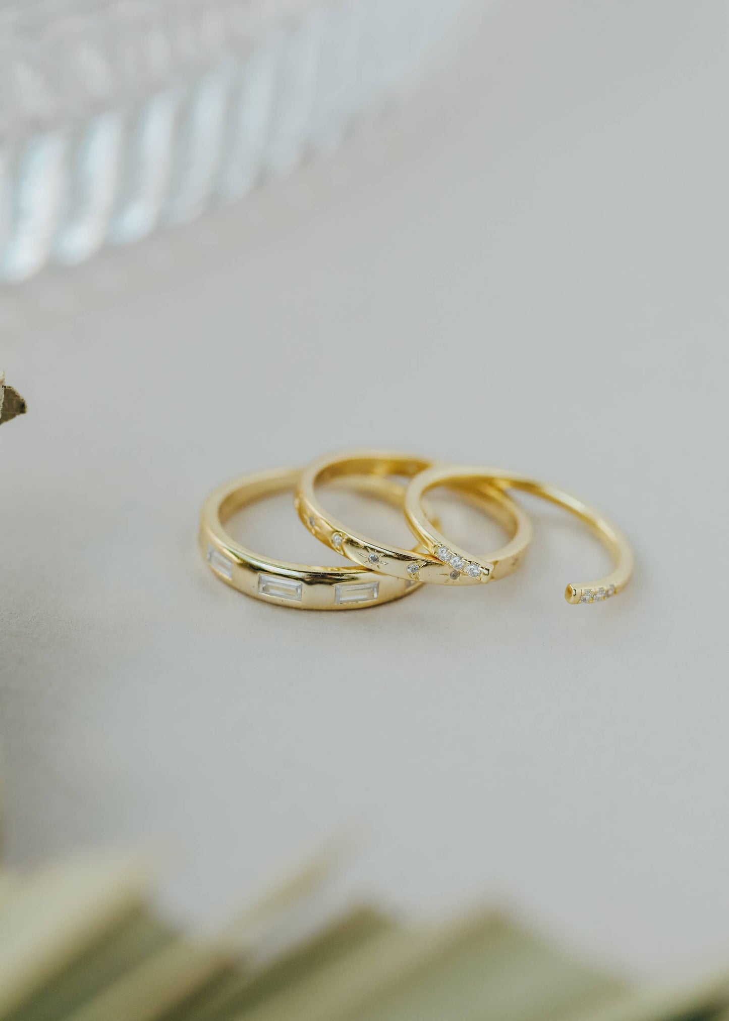 JaxKelly - Gold Rings - Inset Baguette