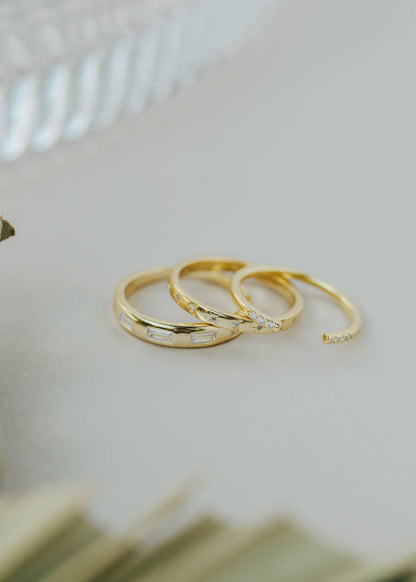 JaxKelly - Gold Rings - Inset Baguette