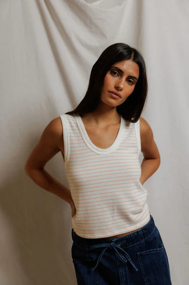 perfectwhitetee kendra brushed sweater tank  - clementine