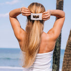 TELETIES - Flat Rectangle Hair Clip | Large | Coconut White