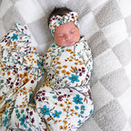 Gigi and Max - Maren Floral Swaddle Bamboo Baby Blanket