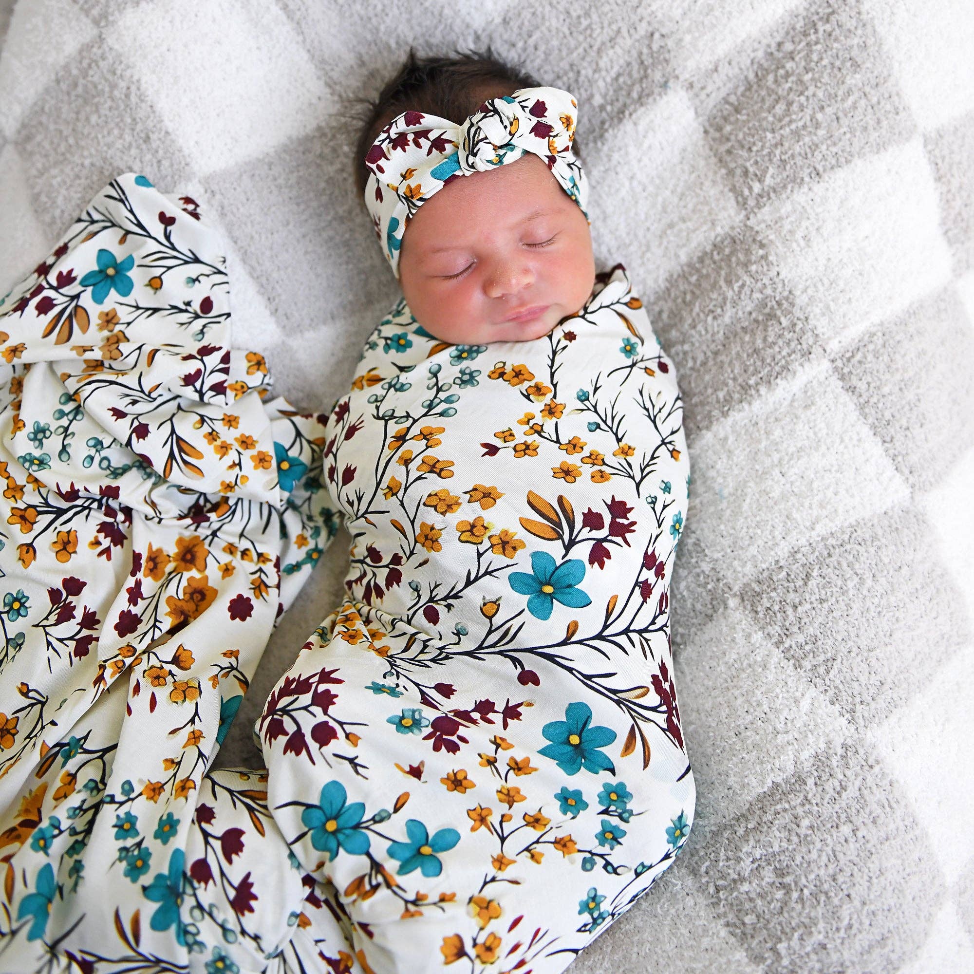 Gigi and Max - Maren Floral Swaddle Bamboo Baby Blanket