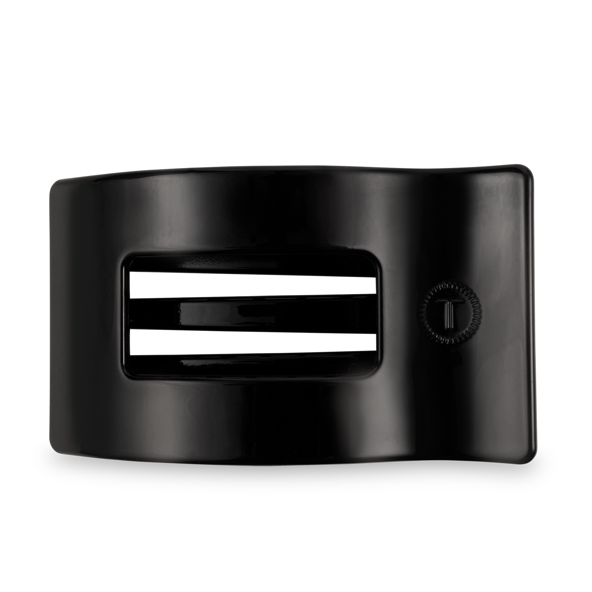 TELETIES - Flat Rectangle Hair Clip | Large | Jet Black