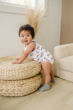 Little Joy Co. - Flag Print Bamboo Baby Romper 4th of July Outfit Sleeveless