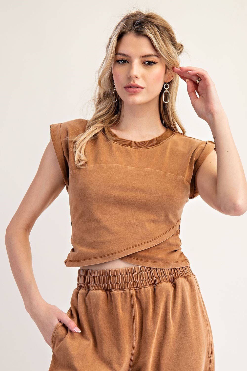 Aurora Mineral Washed Wrap Top
