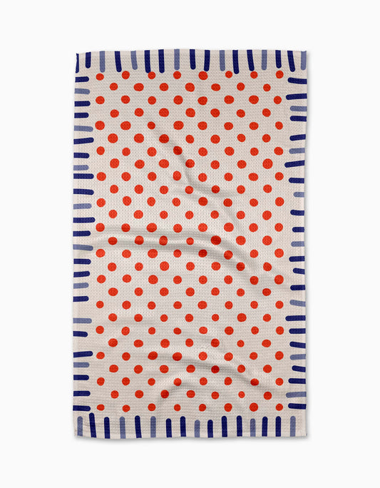Geometry - Navy Fringe Tea Towel