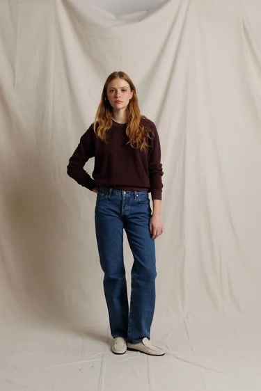perfectwhitetee - ziggy inside out sweatshirt - cherry lacquer