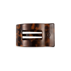 TELETIES - Flat Rectangle Hair Clip | Small | Tortoise
