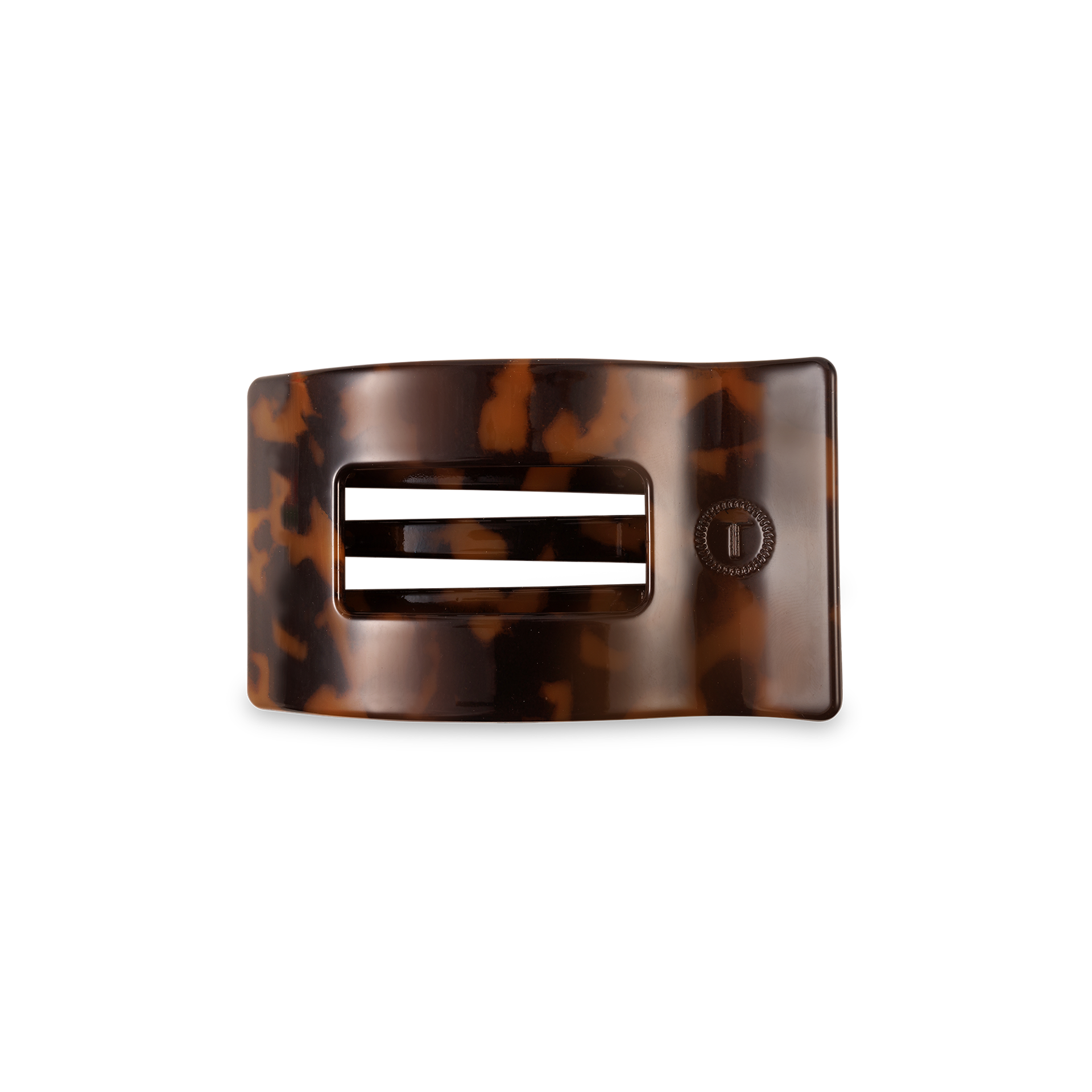 TELETIES - Flat Rectangle Hair Clip | Small | Tortoise