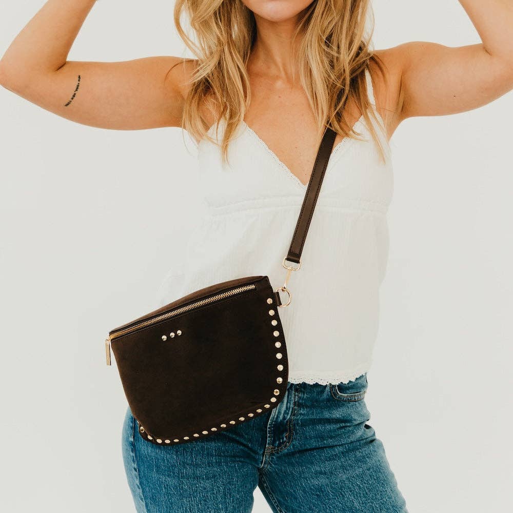 Pretty Simple - Sabrina Studded Suede Bum Bag