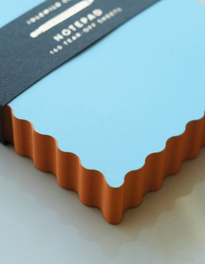 Idlewild Co. - Mini Wave Shaped Notepad | Sky + Tangerine Edge