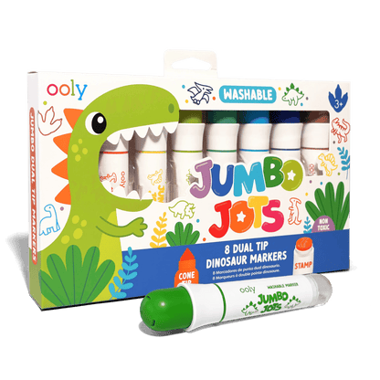 OOLY - Jumbo Jots Dual Tip Dinosaur Stamp Markers - Set of 8