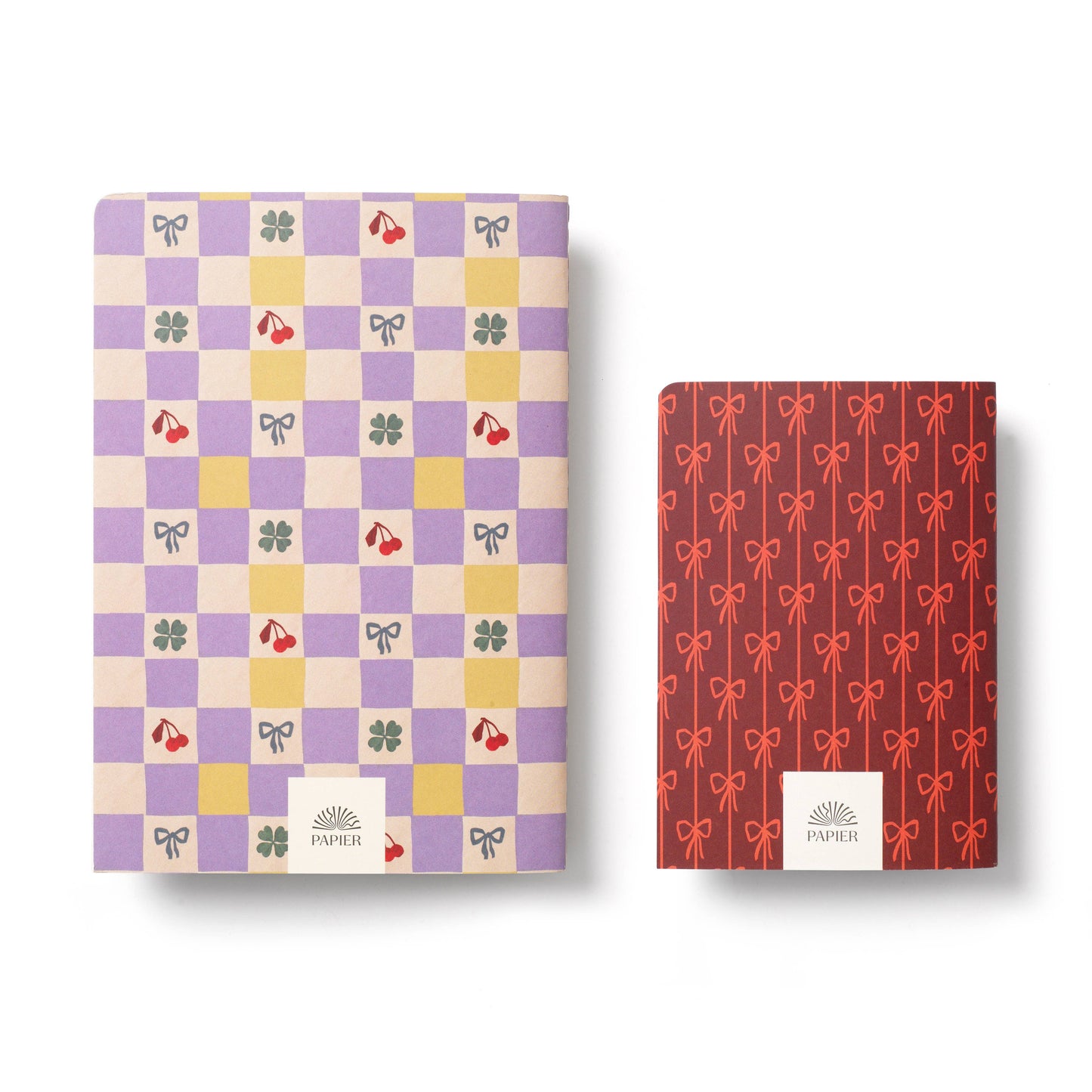 Papier - Checkerboard & Bows Softcover Notebook Set of 2