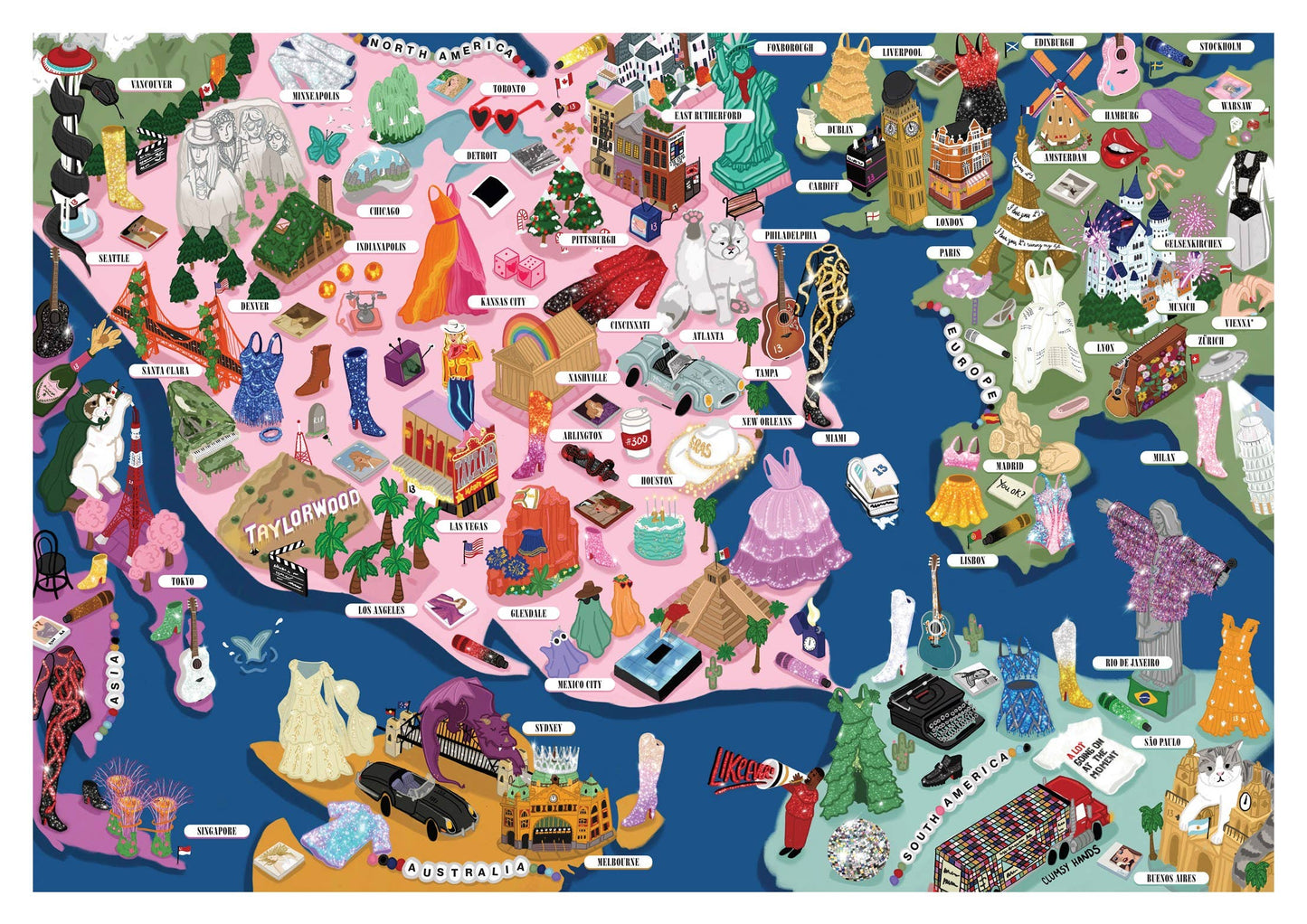 The Unofficial Taylor Swift Eras Tour Map