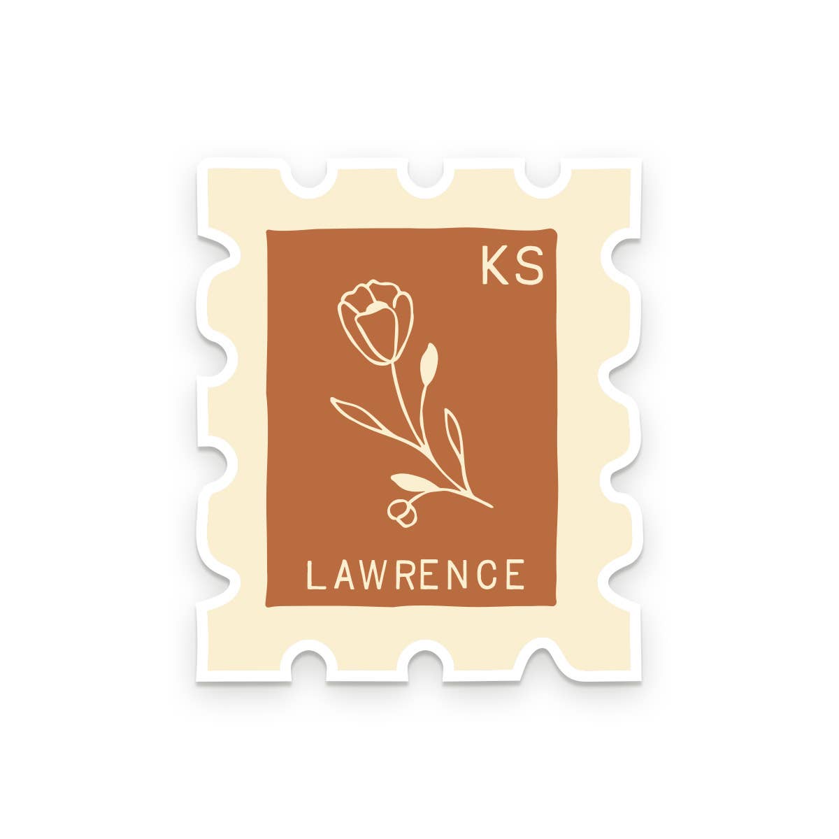 Ruff House Print Shop - Custom City Stamp Sticker - Atlantic, IA