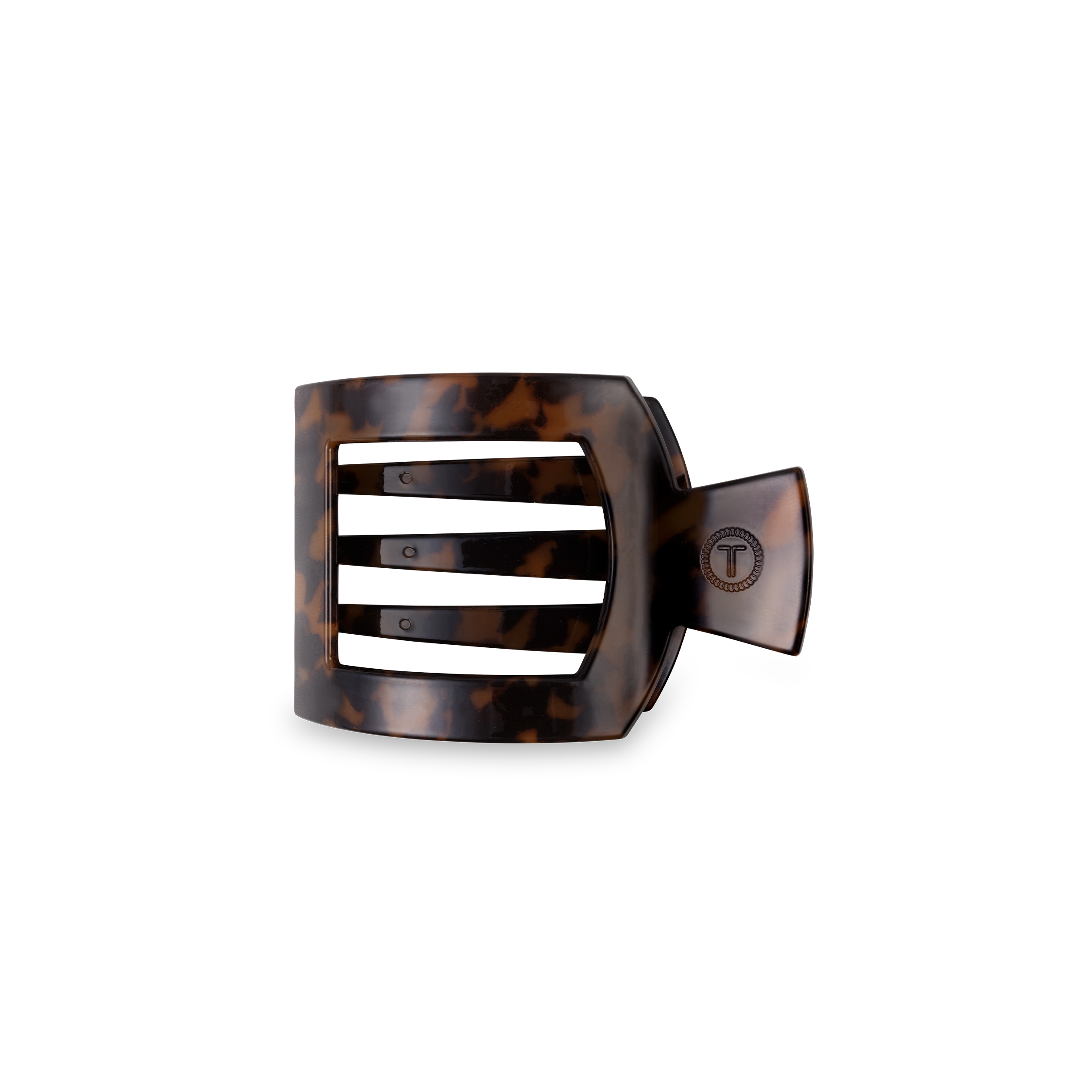 TELETIES - Square Flat Hair Clip | Small | Tortoise