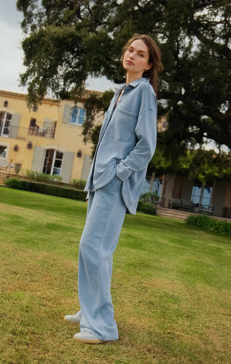 Z Supply Hunter Knit Denim Pants - Ocean Air Indigo