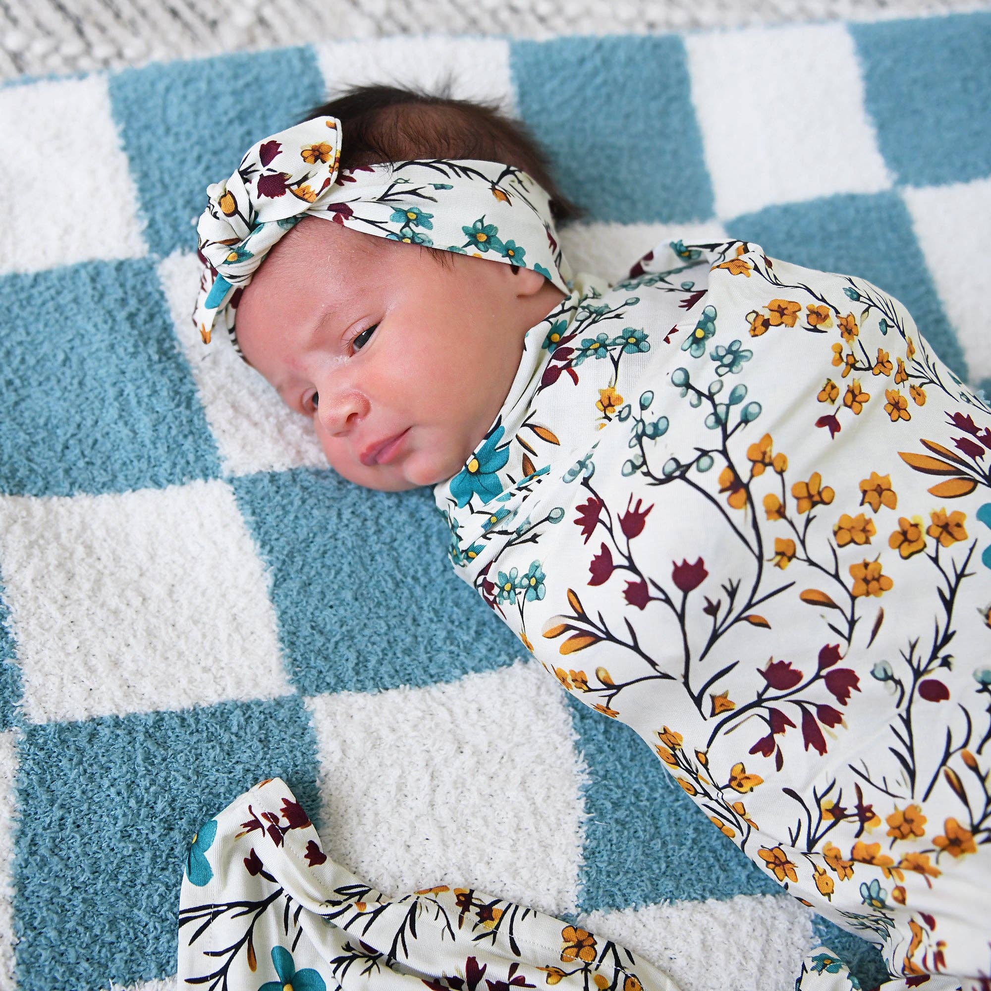 Gigi and Max - Maren Floral Swaddle Bamboo Baby Blanket