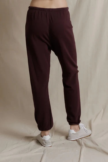 perfectwhitetee - johnny french terry easy sweatpant - cherry lacquer