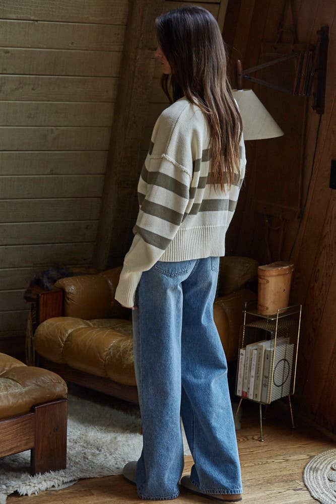 By Together - Knit Sweater Striped Cardigan