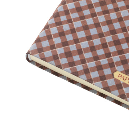 Papier - Fabric Lined Notebook, A5 Softcover - Petals & Plaid