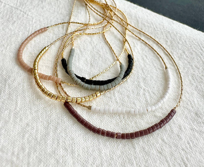 Ocean Breakup - Thin Minimalist Necklace - Neutrals