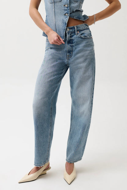Pistola Wes High Rise Barrel Jeans - Blue Cloud