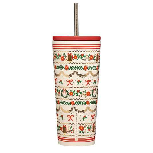 CORKCICLE - Cold Cup - 24oz Rifle Paper - Holly Jolly