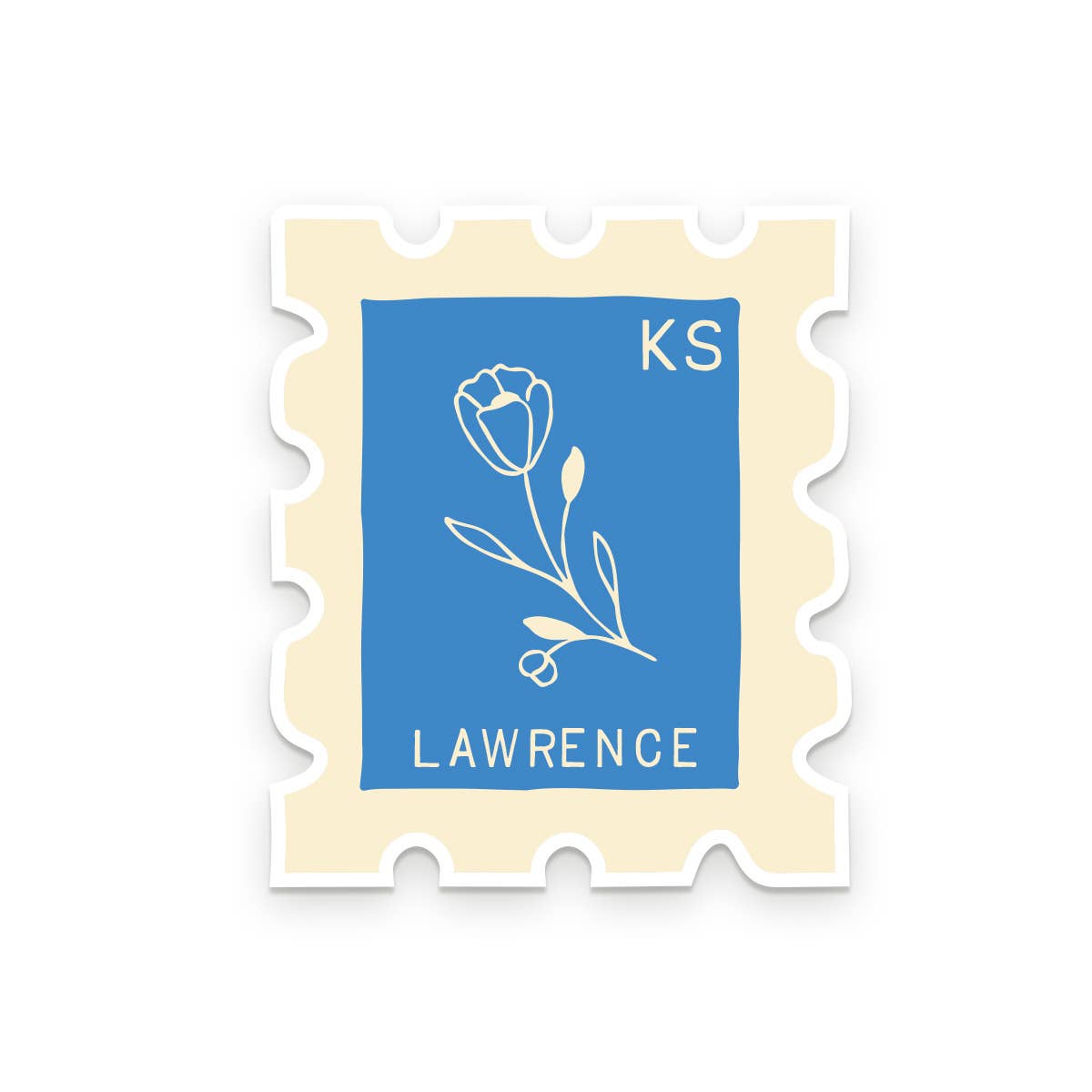 Ruff House Print Shop - Custom City Stamp Sticker - Atlantic, IA