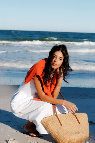 perfectwhitetee - ziggy inside out shrunken sweatshirt - clementine