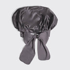 KITSCH - Adjustable Oversized Satin Bonnet- Charcoal