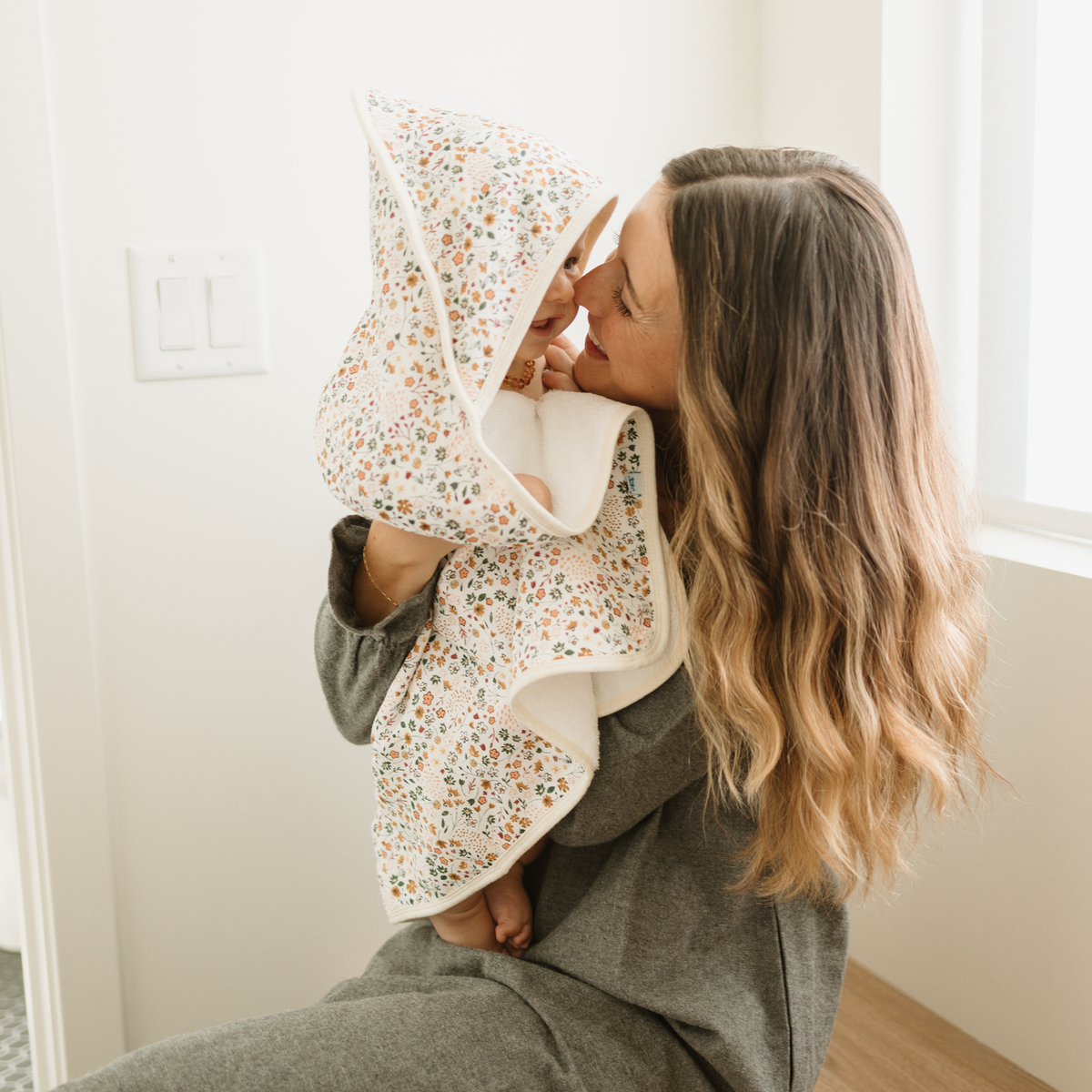 Little Unicorn - Infant Hooded Towel - Pressed Petals