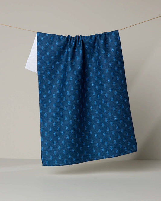 Geometry - Stirrup Indigo Tea Towel