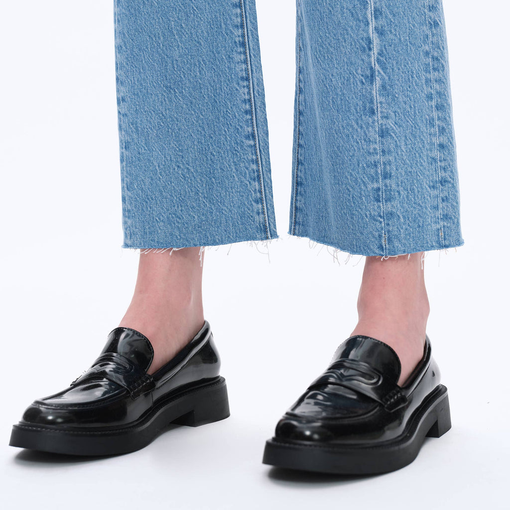 BAYEAS - HIGH RISE RELAXED STRAIGHT DENIM WITH RAW HEM