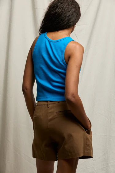 perfectwhitetee - blondie rib tank -  cobalt blue