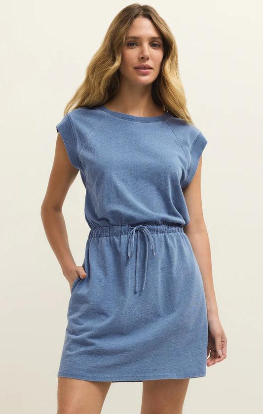 Z Supply Kalani Jersey Denim Dress - Santorini Indigo