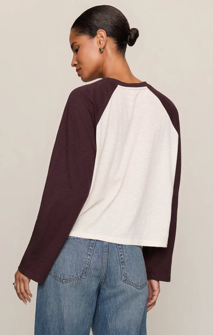 Z Supply Slub Baseball Tee - Berry Noir