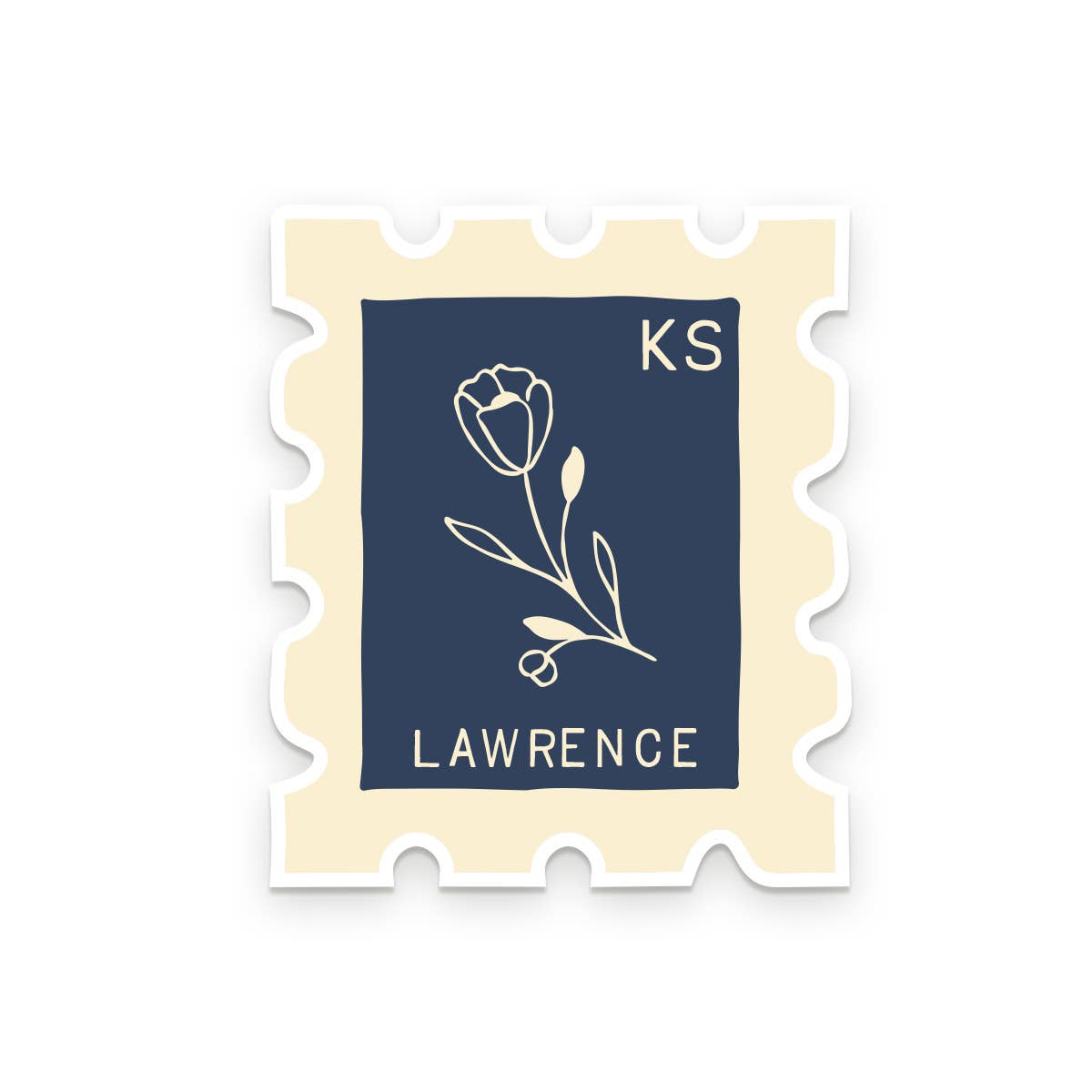 Ruff House Print Shop - Custom City Stamp Sticker - Atlantic, IA