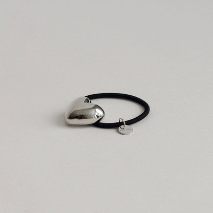 nar'sha - Heart-Shaped Metal Cuff Hair Tie | Silver