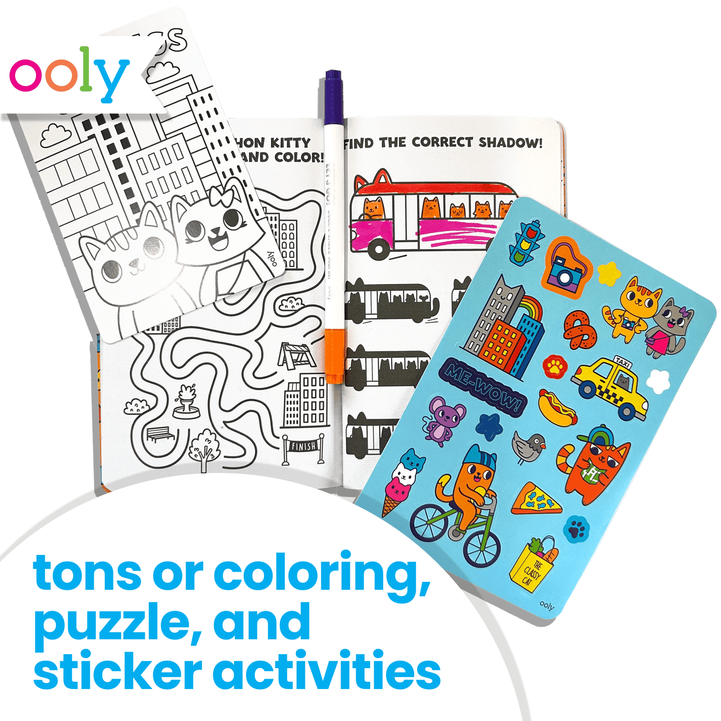 OOLY - Let's Go! Activity & Coloring Kit - Kitty In The City