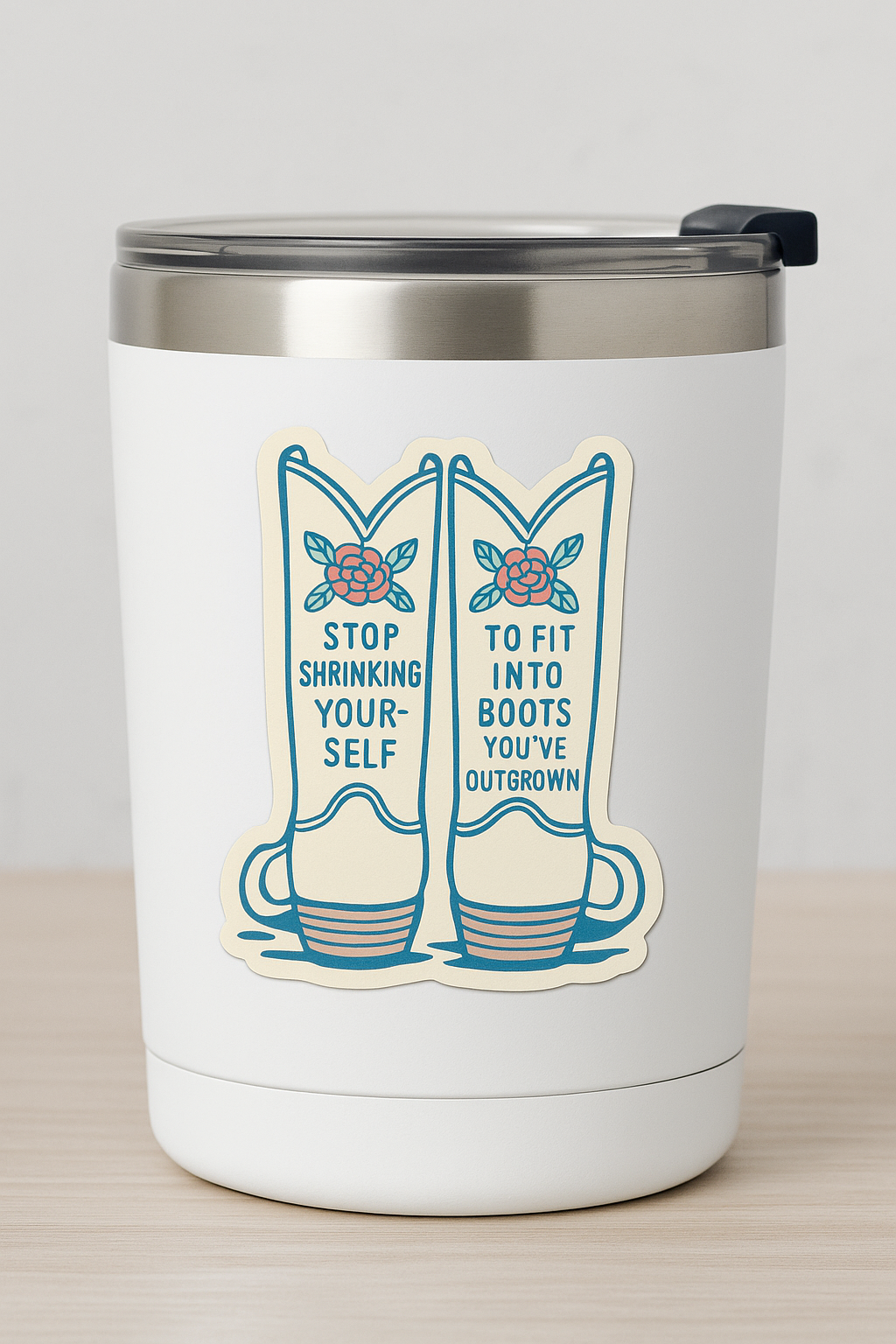 inviting affairs paperie - Stop Shrinking Yourself Sticker – Empowering Western Cowgirl